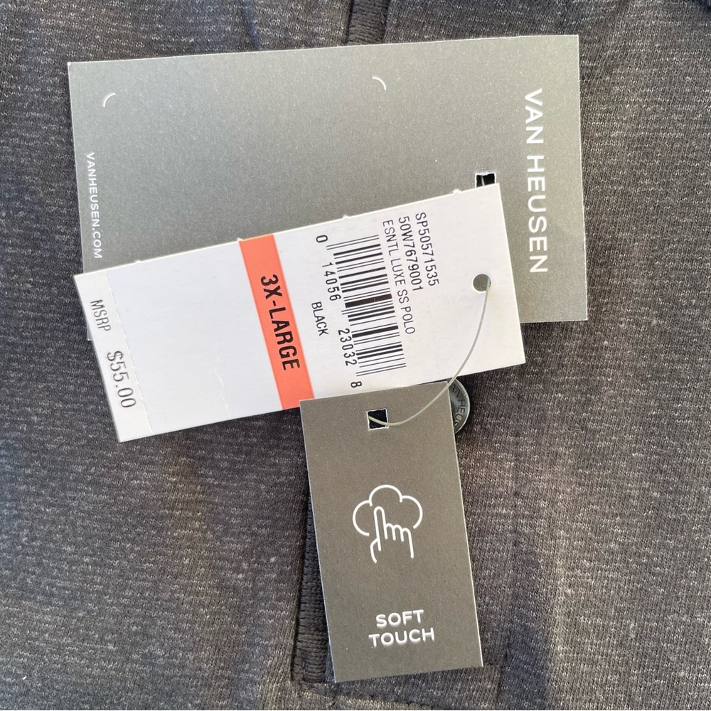 Van Heusen Essential Luxe Short Sleeve Polo in Black Size 3XL (NWT) - Picture 6 of 7